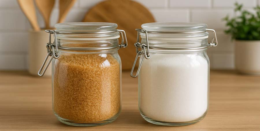 شکرقهوه ای و سفید